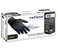 Réflexx R78 / XL Gants de nitrile sans poudre, X-grand, noir, paquet de 100