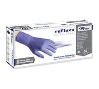 Reflexx R99/M "Hirisk", la haute résistance Sans poudre Gants en nitrile gr 8.9, taille Medium, Bleu (lot de 50)