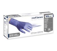 Reflexx R99/S "Hirisk", la haute résistance Sans poudre Gants en nitrile gr 8.9, petite taille, Bleu (lot de 50)