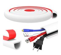 REFLYING Goulotte Passe Cable, Cache Cable Mural Blanc autocollante, Passe Cable Mural en Silicone sur Le Mur, Goulotte Electrique protéger Un câble au Sol, 20×20mm - 3 Mètres