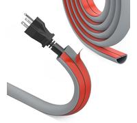 REFLYING Mini Goulottes de Câbles, Cache-câble demi-rond, Canal de Câble, Ruban Adhésif auto-adhésif pour Cacher 1 Fil, Couvre-cordon Flexible pour les Fils sur le sol mural, Gris, 15mm×10mm-10 Mètres