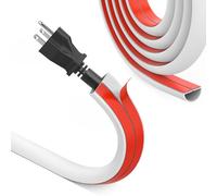 REFLYING Mini Goulottes de Câbles, Cache-câble demi-rond, Canal de Câble, Ruban Adhésif auto-adhésif pour Cacher 1 Fil, Couvre-cordon Flexible pour les Fils sur le sol mural, Blanc, 15×10mm -10 Mètres