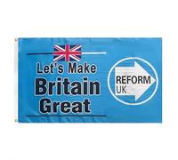 Reform Drapeau de jardin patriotique britannique - 89,9 x 149,3 cm Grand drapeau Union Jack décoratif d'extérieur pour cour, balcon et événements, polyester durable avec œillets (résistant aux UV/à la