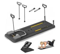 Réformateur de Pilates avec Compteur,Automatique Rebond Fonction | 5 in 1 Pilates Reformer Pliable,Appareil Abdominale et Entraînement Complet du Corps pour Gym à Domicile