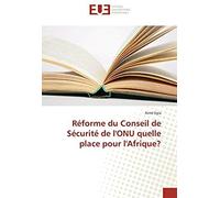 Réforme Du Conseil De Sécurité De L'onu Quelle Place Pour L'afrique?