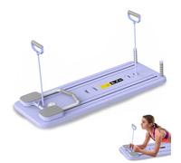Reformer Pilates 5 en 1 avec compteur LED - Rouleau à rebond automatique et multi-plaques pour entraînements à domicile - Violet