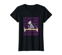 Reformer Pilates Cat Petit mais féroce T-Shirt Graphique avec Valeur, Femme, Noir, S