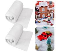 REFORUNG 2 Pcs Couverture de Neige de Noël Couverture de Neige Artificielle Tapis de Neige de Noël Rouleau de Couverture de Neige de Noël pour Décorations de Fond de Village de Noël (240 x 90 cm)