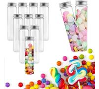 REFORUNG Lot de 12 Tubes à Essai en Plastique 110ML Transparent Tubes à Essai Bouteille Sensorielle Vide avec Bouchons à Visser Pour Les Bonbons, Les Fêtes, Les Liquides, Les Sels