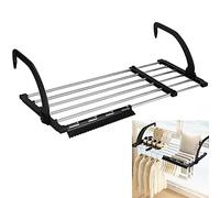 REFORUNG Séchoir Express Séchoir Suspendu Acier Inoxydable Métallique Extensible 62-110cm Séchoir Radiateur Séchoirs à Linge Pliable étendoir Balcon pour étendre sécher lessive vêtements mouillées