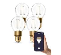 Refoss Ampoule LED Connectée, E27 Ampoule à Filament Edison Intelligente Compatible avec Alexa et Google Home, 810 LM Ampoule WiFi Dimmable Blanc Chaud 2700K