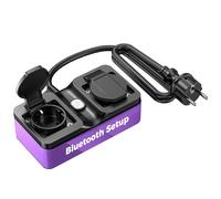 Refoss Multiprise Connectée Extérieure, Prise Intelligente Bluetooth pour l'Extérieur, Prise WiFi Étanche IP44 Compatible avec Alexa et Google Home, Télécommande, 16A, Câble de 1,5 m (Type F)