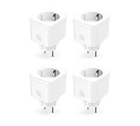 Refoss Prise Connectée Mini (Type F), Prise Intelligente Compatible avec Alexa et Google Home, Prise Programmable, Lot de 4 Prise WiFi avec Contrôle à Distance, Contrôle Vocal et Fonction de Temps