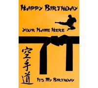 RefPDS62 Carte d'anniversaire personnalisable pour karaté judo Taekwondo Ceinture noire Format A5