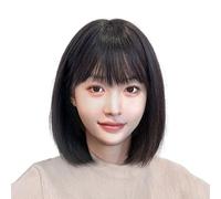 Réfractaire Perruques courtes de cheveux humains perruque Bobo noire courte avec frange perruque courte droite en couches perruque de cheveux humains courts pour une fête quotidienne Ajustable