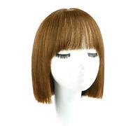 Réfractaire Perruques courtes droites perruques de cheveux humains pour femme brun froid court Bob perruque de cheveux humains avec une frange émoussée perruque perruque Ajustable