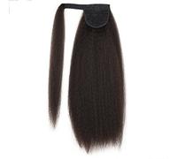 Réfractaire Perruques noires Clip d'extension de queue de cheval vague de perruques longues bouclées enroulées de la queue de poney postiche synthétique à la chaleur pour les femmes Ajustable