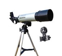 Réfracteur astronomique AZ 360 mm, Ouverture 50 mm, Prisme BAK4, pour Adultes et Enfants, avec Adaptateur pour Smartphone et trépied pour l'observation de la Lune.