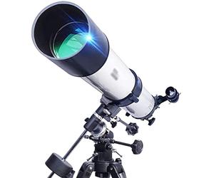 Réfracteurs Télescope astronomique idéal pour Les débutants, Ouverture de 90 mm, 1000 mm, avec Adaptateur pour Smartphone, réfracteurs à Dos, Mise au Point Rapide et Pratique