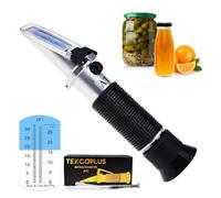 Réfractomètre Brix avec ATC - Mesure la plage Brix de 0 à 32 % avec une division de 0,2 % - Idéal pour le brandy, la bière, les fruits, le liquide de coupe - Comprend une lumière LED et des pipettes