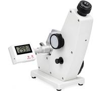Réfractomètre monoculaire Abbe 1.3000-1.7000 nD, 0-95% Brix | Échelle optique réglable, visée visuelle et thermomètre numérique avec affichage Celsius et Fahrenheit pour les tests en