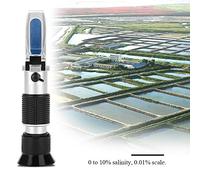 Réfractomètre Salinomètre, Réfractomètre de salinité, Numérique 0-10% Réfractomètre Température salinité de l'eau de Mer Optique d'aquarium Réfractomètres Température ATC