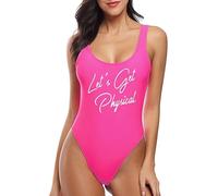 Refreedom 80/90 Coupe Haut Dos Bas Bodysuit Néon Maillots de Bain pour Femmes Femmes Femmes Maillot de Bain (FR/ES, Alpha/Lettres, S, Taille Normale, Taille Normale, Fushia Lettre Rouge)