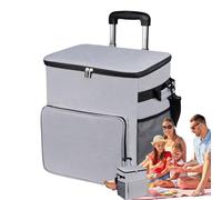 Refriger with Wheels - Beach Coacher Bag | Sac isotherme anti-fuite avec roues et poignée | Chariot isolé chariot avec manipulation de sacs anti-fuite de 35 litres