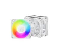 Arctic Cooling Ventilateur P12 Pro A‑RGB 120 mm PWM – 600–3000 rpm, 5V Digital RGB, Pack 3 Blanc