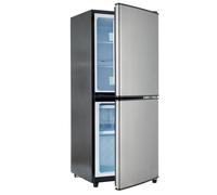 Réfrigérateur 106 L argent/noir, congélateur 46 L, 7 niveaux de température, LED, 166 kWh/an, 45 dB.