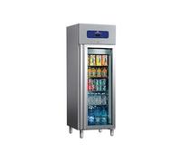 Réfrigérateur 400 Litres En Inox Avec Porte En Verre, 460X485 mm, 2°/+8°C Mastro