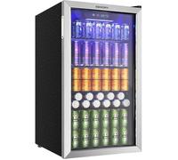 Réfrigérateur à Boissons 91L-EUHOMY 126 canettes-Mini Frigo-congélateur froid-ventilé à dégivrage automatique-Argent