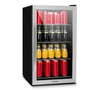Klarstein Beersafe 85.5cm 124L Frigo Vitrine avec Porte Vitrée Argent F