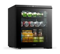 KLARSTEIN Bevora Réfrigérateur à boissons 46 L - Réfrigérateur à boissons avec porte en verre, commande tactile, éclairage LED, température réglable de 1 à 12 °C, étagère amovible