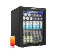 Réfrigérateur à Boissons Premium 48L-Mini Bar 68 Canettes-Porte Vitrée LED-Température Réglable 4-16°C-Ultra Silencieux