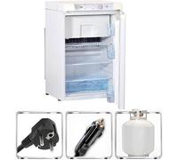 Réfrigérateur à gaz - SMETA -12V/220V/Gaz - 100 litres - avec compartiment congélateur - Réfrigérateur combiné - Porte réversible