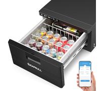 Réfrigérateur à tiroir 12 V, 31,2 L (33 QT), réfrigérateur électrique pour camping-car, contrôle par application (-15,6 °C à 20 °C), réfrigérateur-congélateur de voiture pour voyage, camping, voyages