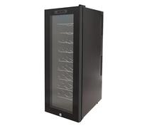 Réfrigérateur à vin autoportant 90 l pour 30 bouteilles, porte en verre trempé avec lumière LED, plage de température de 5 à 18 °C (140 W) - Noir