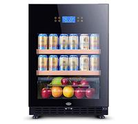 Réfrigérateur à vin de grande capacité, thermostat pour 44 bouteilles, armoire à vin de qualité pour sous-sol de 118 L avec écran LED, armoire de bar avec réfrigérateur à vin, température (sans transf