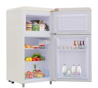Réfrigérateur Avec Compartiment Congélateur, Combiné Réfrigérateur-Congélateur, Réfrigérateur Double Porte 72 Litres Avec Congélateur 21 L, Réfrigérateur Rétro, LED,White