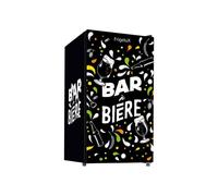 Réfrigérateur bar à bière FRIGELUX BAB89NEG 88 L porte vitrée sérigraphiée LED 39 dB thermostat mécanique Noir
