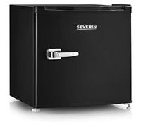 Severin Réfrigérateur Bar convertible Congélateur, Pose Libre, Largeur 47,4 cm, 31 Litres, Classe énergétique E, Look Rétro, Noir, GB 8880