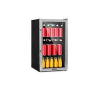 Réfrigérateur Beersafe 98 L 4 étagères Porte en verre Acier inoxydable Mini bar Mini Frigo Argent