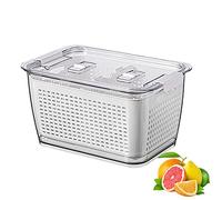Réfrigérateur Boîte de Rangement pour Fruits Légumes Fromages Boîte Scellée Carré Bac à Légumes Cuisine Ménage Boîte de Stockage de Nourriture Boîte de Conservation pour Le Frigo (4.5L Blanche)