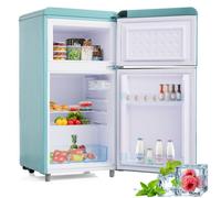 Réfrigérateur combiné - 72L - LED tapis antidérapants - réfrigérant R600A pour protéger l'ozonosphère - bleu