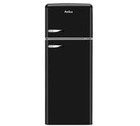 Amica Réfrigérateur rétro années 50 AR7252N - 2 portes - 245 L - Noir - A++ - Dégivrage automatique