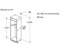 Réfrigérateur combiné Bosch KIN865SE0 - Série 2 - Encastrable - 177,2 x 54,1 x 54,8 cm - 2 portes