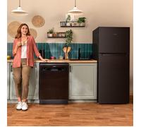Cecotec Réfrigérateur Combiné 2 Portes Bolero CoolMarket 211 Black E. Capacité 211L, dégivrage automatique, classe E, congélation rapide, porte réversible, lumière LED.