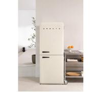 CREATE Réfrigérateur combiné Retro Fridge Combi 185 - 401L No Frost blanc cassé poignée noire
