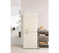 Réfrigérateur combiné de style rétro 401L - FRIDGE RETRO COMBI blanc cassé poignée Or Beige G